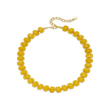 Stylish Bohemian Resin Bead Necklace Adjustable Clavicle-Yellow