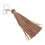 Unique Crowns Design Keychain With Elegant Leather-Khaki gold 1