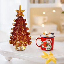 Mini-paysages lumineux en verre pour sapin de Noël (6 pièces)