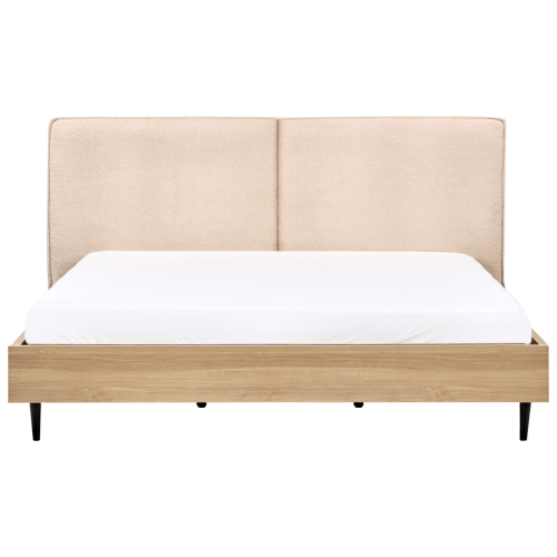 Beliani Bed Boucle IZERNORE 180 x 200 cm (Super King) Beige 1