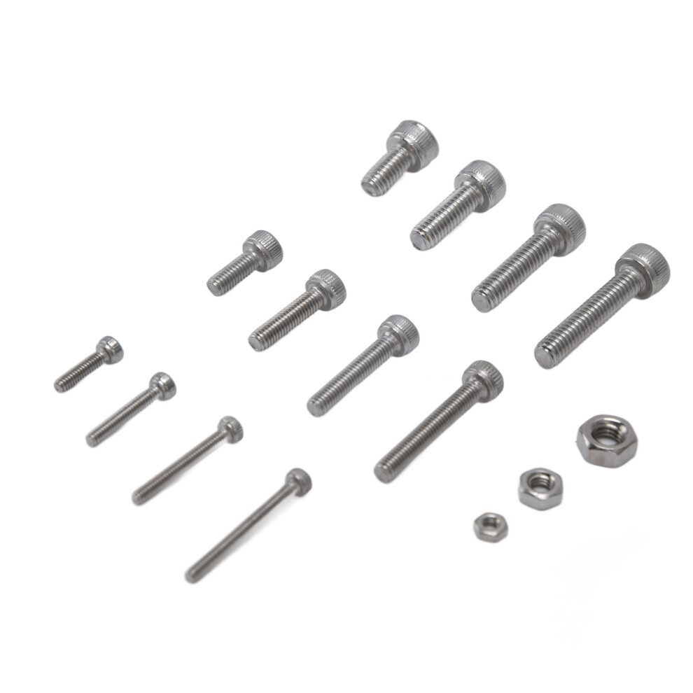 M2 M3 M4 Hex Cap Screws Nuts 304 Stainless 520pcs