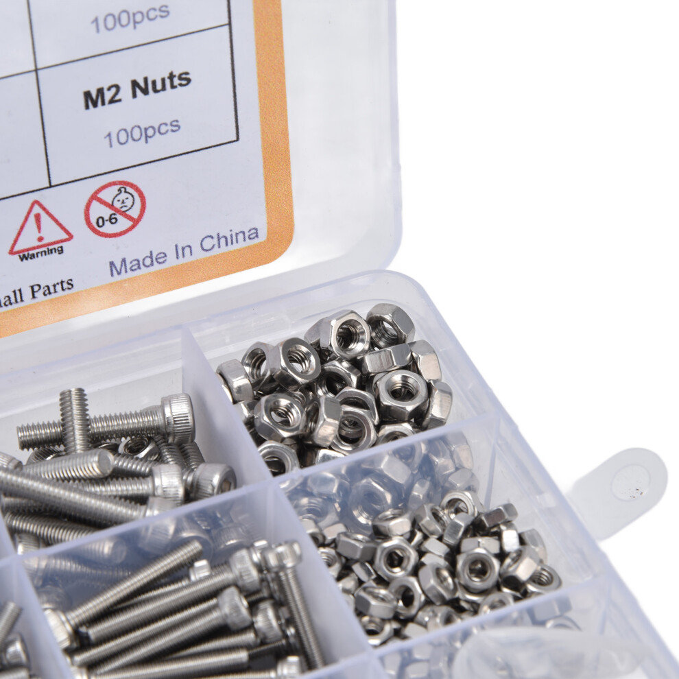 304 Stainless Steel Hex Cap Screw & Nut Kit 520pcs