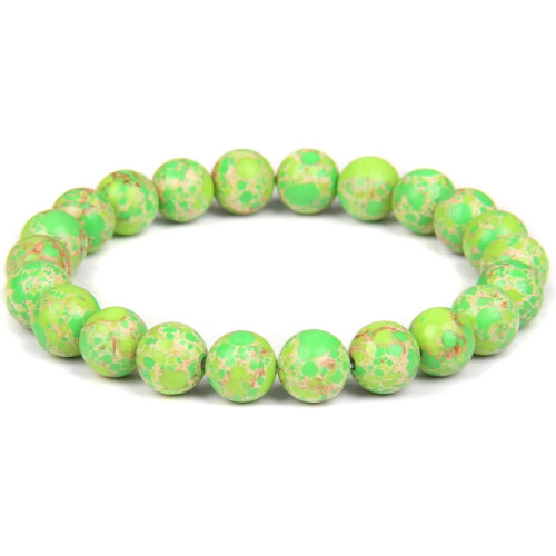 Natursteinarmband, 8 mm Perlen, Unisex, 19 cm 1