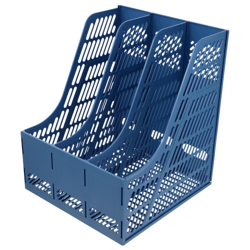 Blue Plastic Document Sorting Shelf Office Storage Holder 2