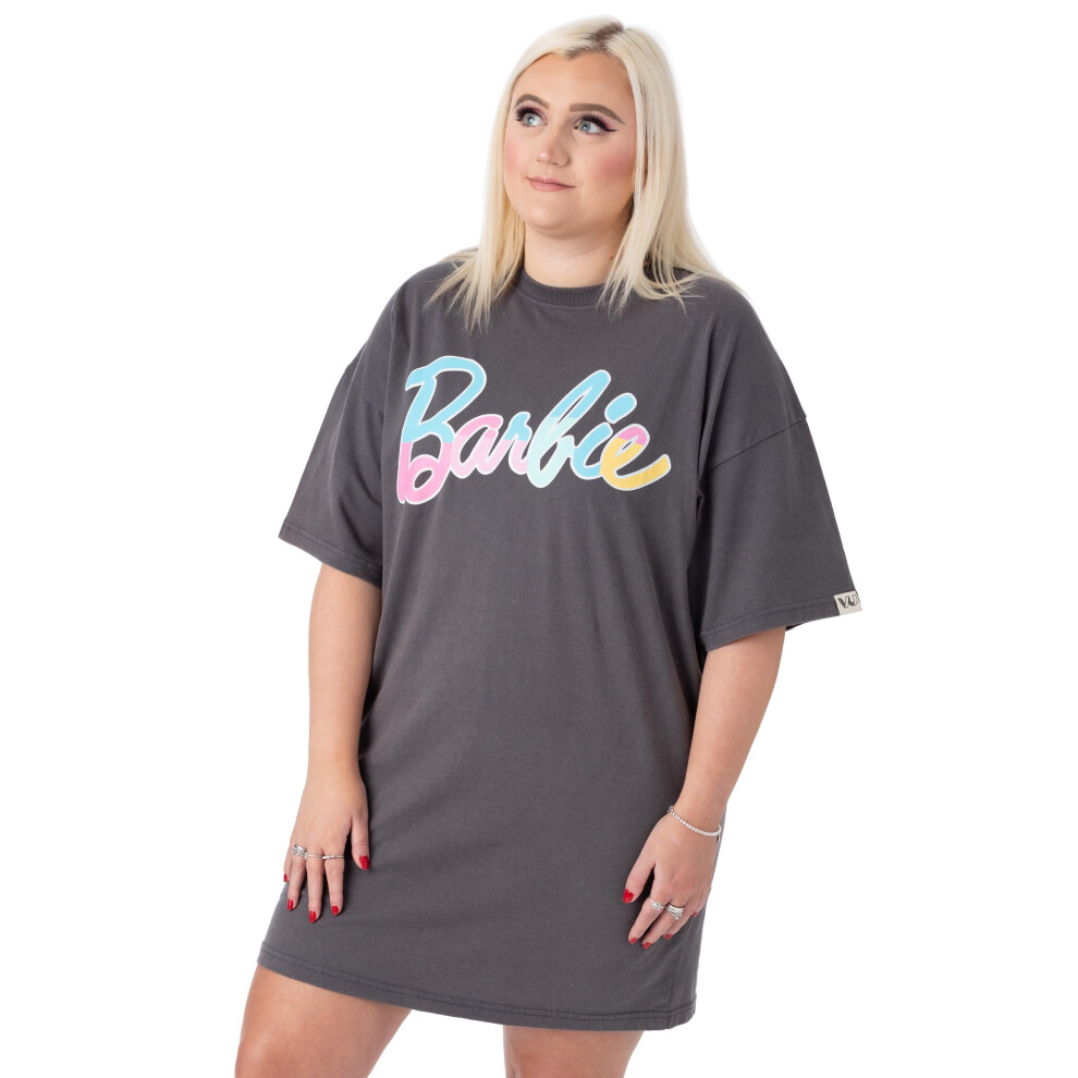 Barbie (Medium) Short Sleeve Skater Dress (Womens ) Grey