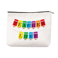 Poaug Home Textile Storage Udsalg, Kompatibel med lærergaver makeuptasker, kosmetik rejseetui, toilettaske med lynlås, 23 x 17 cm, 2 stk.
