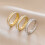 Pink cubic zirconia couple ring smooth square surface 1