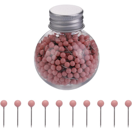 Sewing Pins Straight 0.63in 600 pcs Pink
