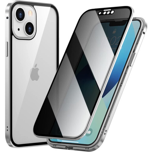 iPhone14Plus magnetisk glascover med kamera og anti-kiggeri