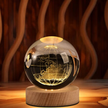 Luminária Noturna Cailmei Calming Stellar Spheres Crystal Ball de 7 cm (2,76 polegadas), com tema de galáxia, Saturno e Sistema Solar, ideal para