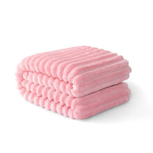 AOVUWU Fleece plaid voor op de bank, superzachte deken met 3D-streepjesjacquard, lichtgewicht, pluizige en knusse deken, roze