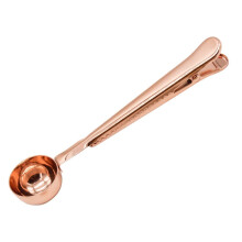 Kaffeelöffelclip, Messlöffel aus Edelstahl mit Kaffeebeutelclip für gemahlenen Kaffee, Espresso, Kaffeebohnen (Schwarz)