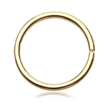 Piercing do chrupavky s tenkými kroužky a náušnicemi z chirurgické oceli, zlaté barvy, 6 mm