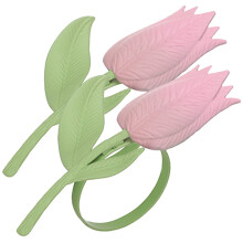 Conjunto de 2 prendedores de guardanapo para o Dia dos Namorados com estampa de tulipa, anéis para guardanapo, decoração de mesa.