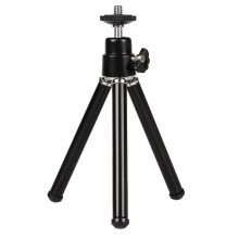 Mini portable tripod aluminum alloy adjustable black