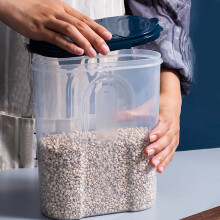 maxiaoxia Recipientes para cereales, almacenamiento de alimentos hermético transparente con tapa, botes de plástico para despensa para encimera de