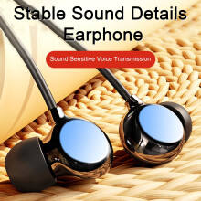 SUSUchens In-Ear-Kopfhörer mit Mikrofon, verbesserter Klangqualität, Stereo-Surround-Sound, komfortabler Sitz, Schwarz, 3,5-mm-Klinkenstecker