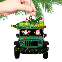 Enfeite de resina para árvore de Natal Winysin: Feliz Natal vem dos Grinchs com coração 2022. Decoração para o clima natalino com família e