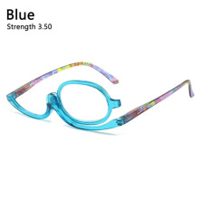 Drehbare Make-up-Lesebrille, faltbare Brille, BLAU, Stärke 1350