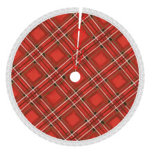Christmas tree skirt plaid 36 inch