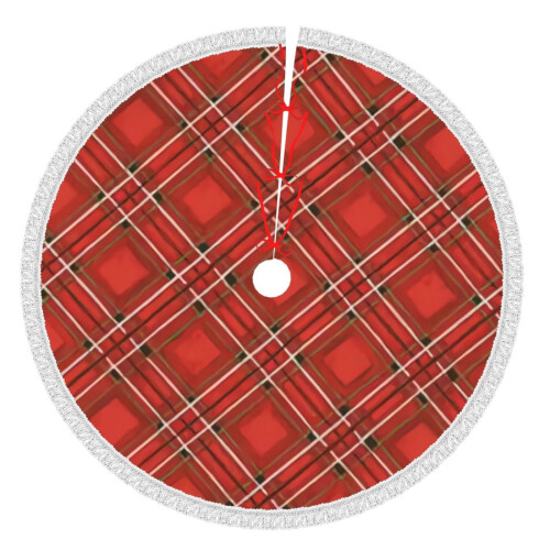 Christmas tree skirt plaid 36 inch