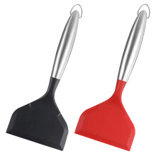 Espátula de silicone para 2 unidades, em aço inoxidável, para cozinhar, virar crepes e bifes.