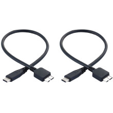 2X hårddiskkabel, USB 3.1 Typ-C hane till USB 3.0 -B hane datakabel för surfplatta och telefon