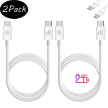 USB C till USB C laddningskabel, 90 cm, 2-pack, supersnabb laddningskabel kompatibel med Samsung Galaxy S22, S21, S20, Ultra Note20, kompatibel med