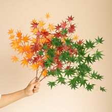 Jacenvly Decoração de Halloween e Ação de Graças - Galhos de Folhas de Bordo Artificiais de Seda de 90 cm, Hastes Artificiais de Outono para
