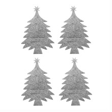 Asciugamani Poaug in offerta | Set di 4 portautensili da cucina in tessuto non tessuto a forma di albero di Natale, compatibili con porta posate,