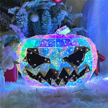 Luminária de Abóbora de Halloween, 28 x 30 cm, Decoração Mágica com Cenário, Carregamento USB, Luz Noturna Luminosa, Ideal para Decorações de