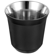 Tazas de café de vidrio, taza de camping de acero inoxidable apilable para viajes.