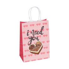 YEHGEQ Udsalgsindpakningspapirruller Gavepose B Sød Trykt Kraftpapirpose Simpel Tegneserie Gavehåndtaske Valentinsdag Gavepose