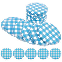 Mason Jar deksels met brede en normale opening, 50 stuks, geruit.