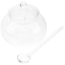 2er-Set Zuckerdose, Müslidose, Sirupdose mit Löffel, Honigtopf, durchsichtiges Honigglas, Gewürzglas
