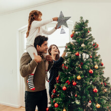 Metal Christmas Tree Topper Star 10 Inch Grey