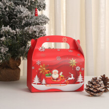 Quinlirra4PCS3D Cajas para galletas navideñas con asas, compatibles con recuerdos de fiestas navideñas, cajas de regalo de cartón para dulces