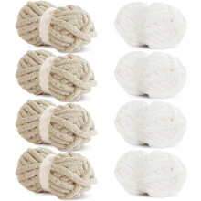 8 piezas de hilo grueso, suave y súper voluminoso, 27 yardas/8 onzas cada una, chenilla suave y afelpada para tejer a crochet y con los brazos.