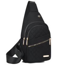 Kleine schoudertas rugzak voor dames, borsttas, casual messenger bag, reistas, kleine aktetas, zwart - WELLNGS zwart