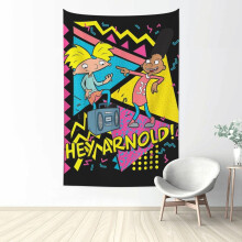 Hey Arnold-gobeläng, stora väggbonader för vardagsrum, sovrum, studentrum, posters, bakgrund, heminredning för pojkar, flickor, vuxna, 152 x 132