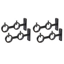 Supporto per asta per tende, set da 4 pezzi con doppio supporto per asta per tende, ganci doppi per aste per tende di soggiorno e camera da letto