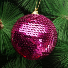 Cadeaux de Noël en liquidation : Boules de Noël à paillettes Gnobogi, décorations pour sapin de Noël, 8 cm