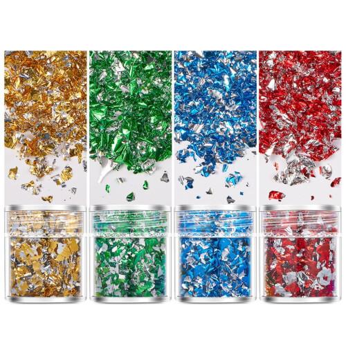 Golden Glitter Leaf Sheets for Art Projects