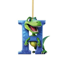 Pendentif dinosaure de Noël Infidev, ornement de 26 lettres, décoration acrylique mignonne, facile à accrocher, festif pour la maison, le sapin et