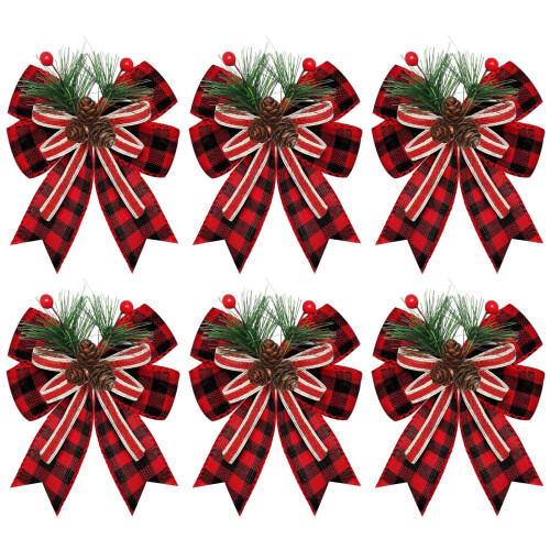Grand nœud de Noël rouge