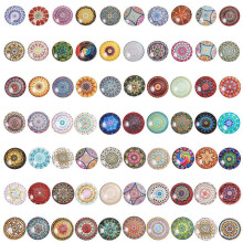 70Styles Mosaik-Cabochons mit Fotomotiv, 25 mm halbrunde Glaskuppel-Cabochons, Fliesen für Fotoblumen-Serie