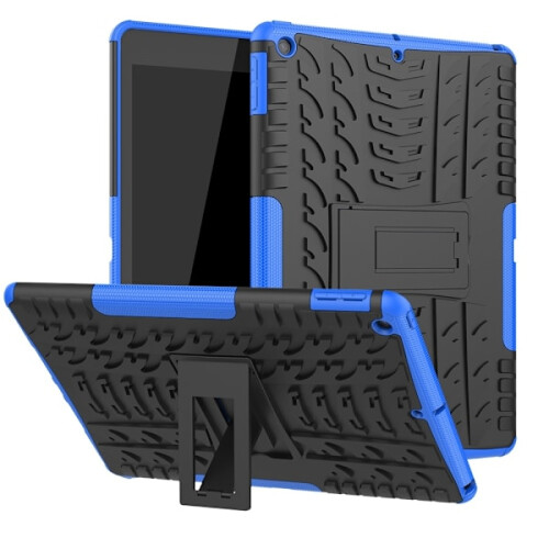 Compatível com iPad 10.2 2019/2020/2021. Capa resistente com suporte integrado, cor azul.