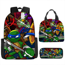 Teenage Mutant Ninja Turtles rygsæk, tegneserie animeret skoletaske håndholdt børnemadtaske blyantstaske-C