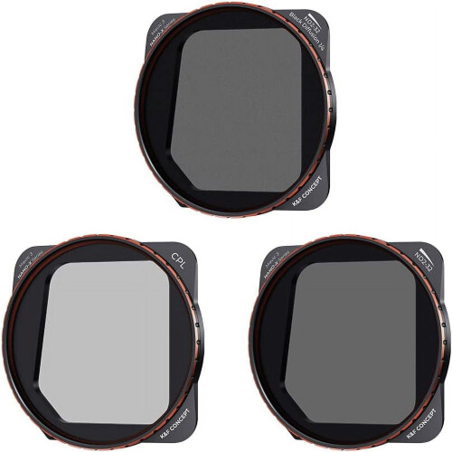 CPL/VND/Black Diffusion1/4 Filter Kit (3 stk.) til DJI Mavic3/Mavic3Cine, Cirkulært Polariseringsfilter +