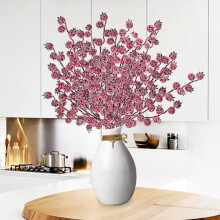 Décorations de Noël : 8 baies artificielles rouges givrées, idéales pour sapin de Noël, guirlandes, loisirs créatifs, mariages et décoration